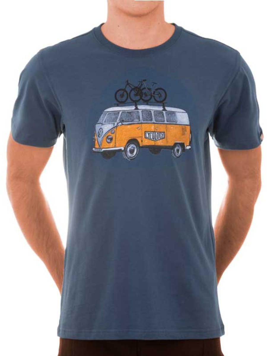 Men Cycology Clothing Short Sleeve T-Shirts | Road Trip Mtb T Shirt Blue