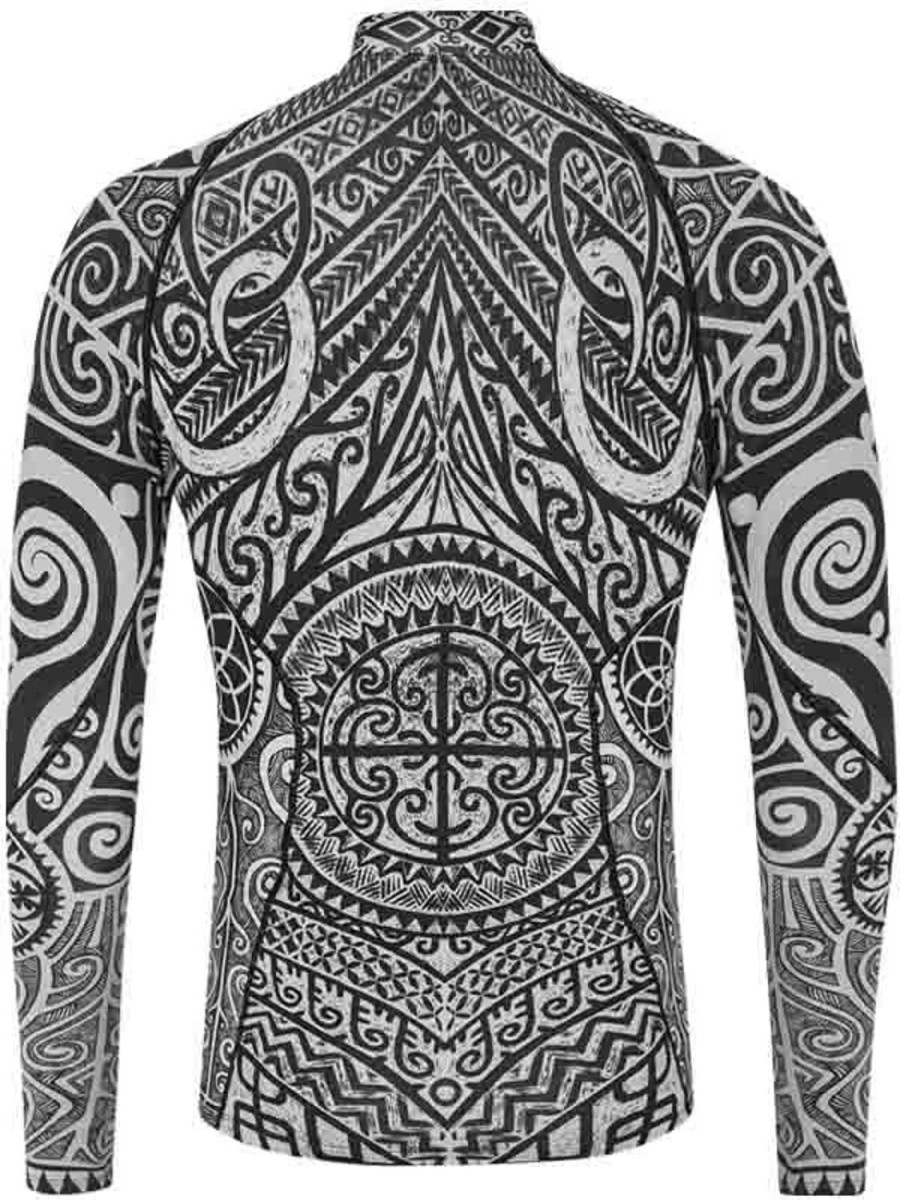 Men Cycology Clothing Base Layers | Tribal Tattoo Men'S Long Sleeve Base Layer