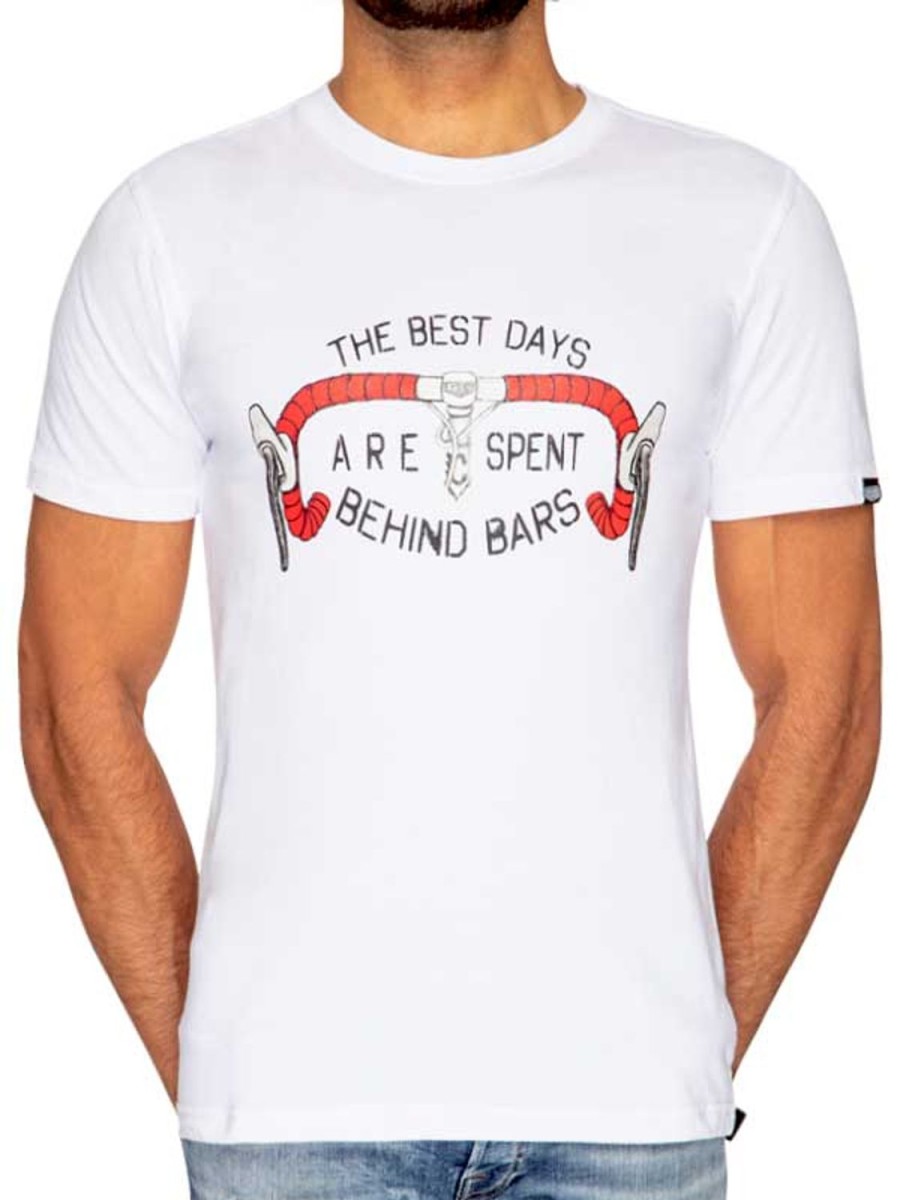 Men Cycology Clothing Short Sleeve T-Shirts | Best Days Behind Bars T Shirt White