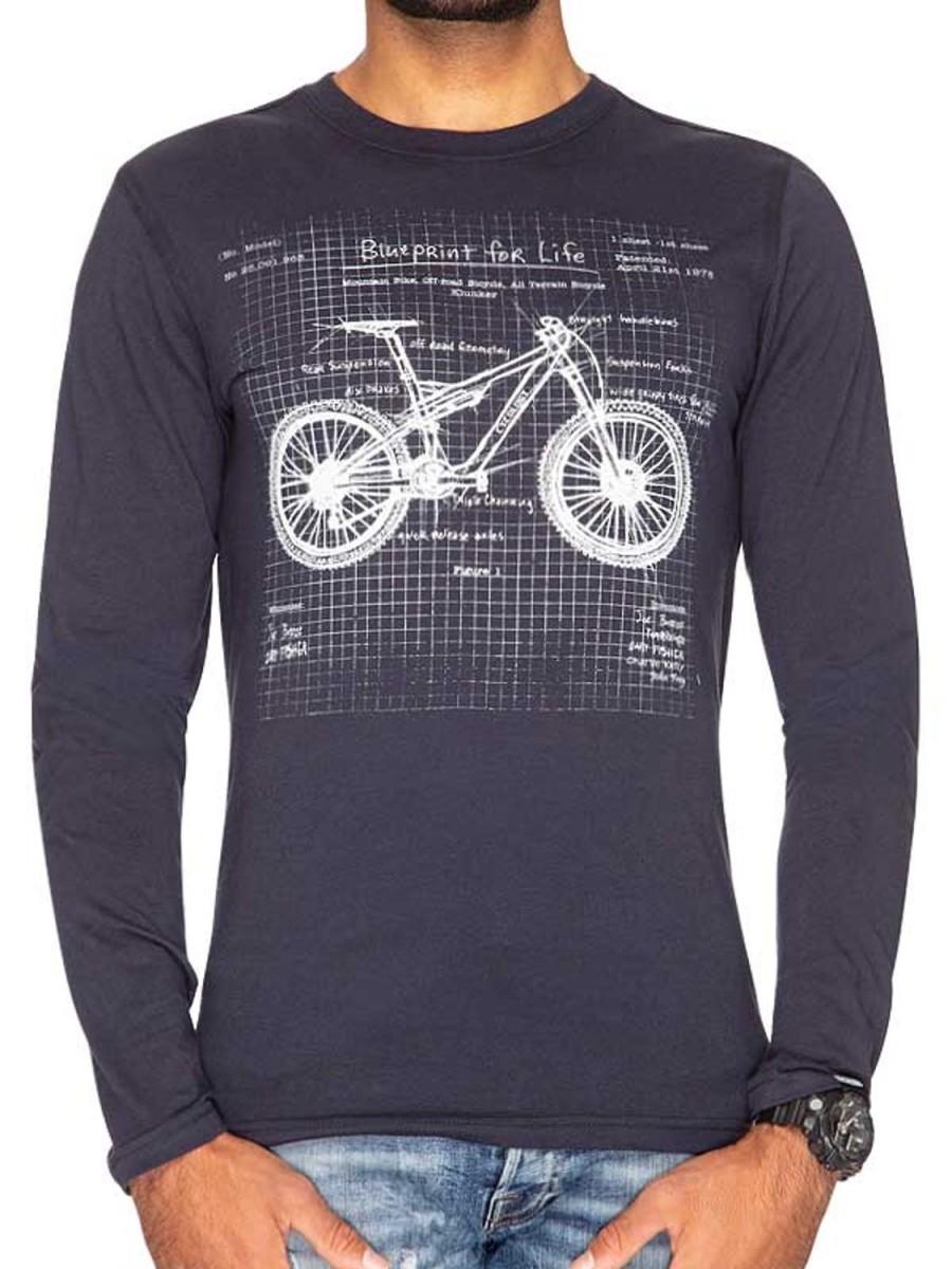 Men Cycology Clothing Long Sleeve T-Shirts | Blueprint Mtb Long Sleeve T Shirt