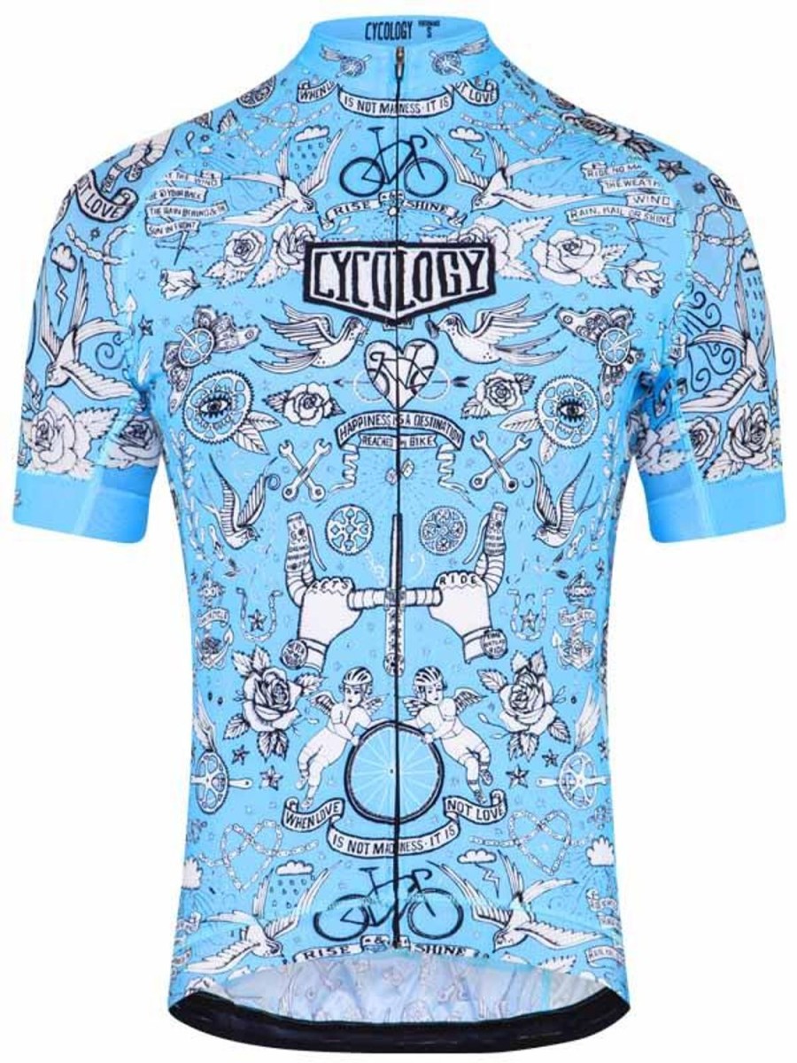 Men Cycology Clothing Short Sleeve Jerseys | Velo Tattoo Men'S Jersey Blue