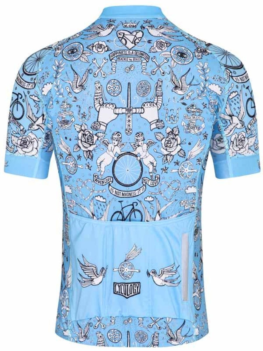 Men Cycology Clothing Short Sleeve Jerseys | Velo Tattoo Men'S Jersey Blue