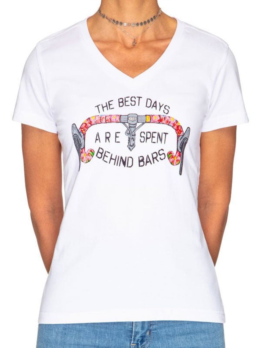 Women Cycology Clothing Short Sleeve T-Shirts | Best Days Behind Bars Women'S T Shirt White