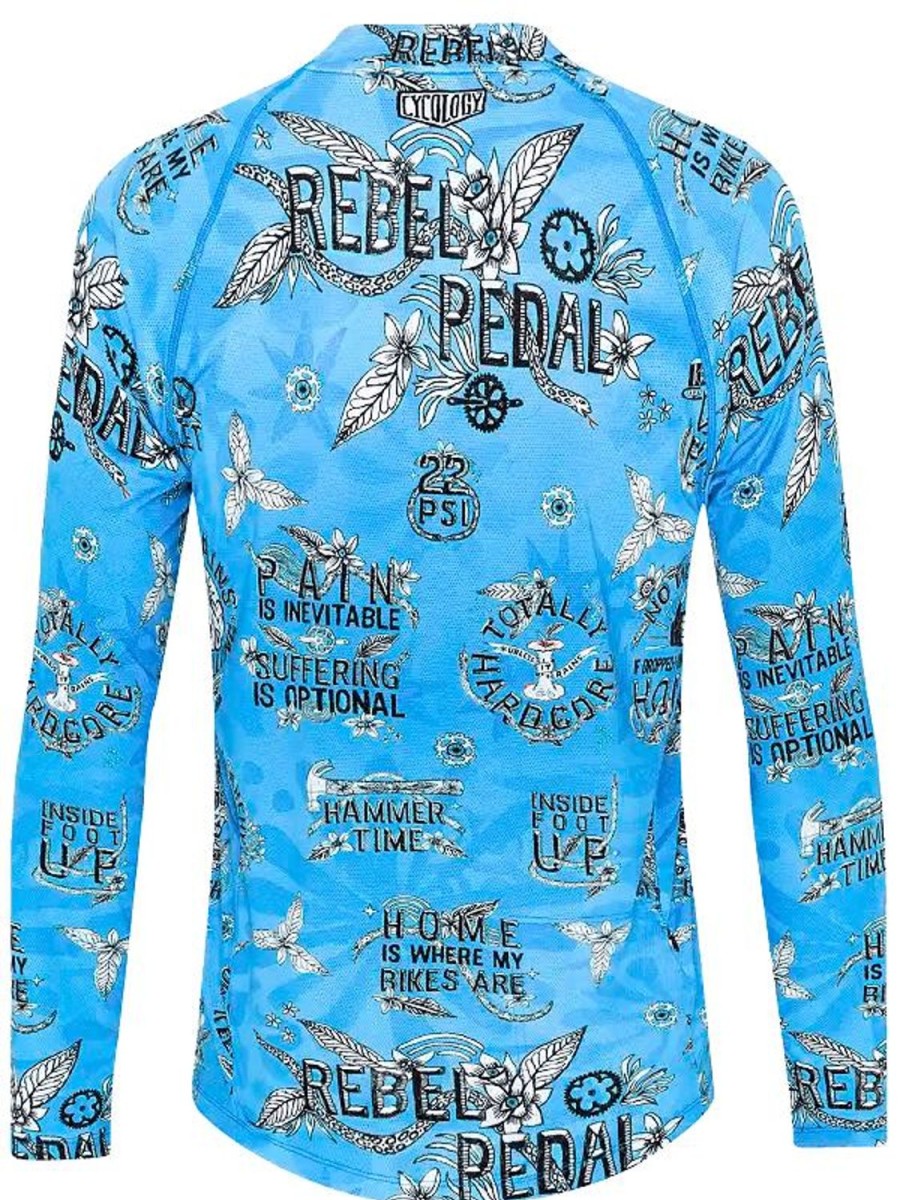 Men Cycology Clothing Mountain Bike Jerseys | Rebel Pedal Long Sleeve Mtb Jersey