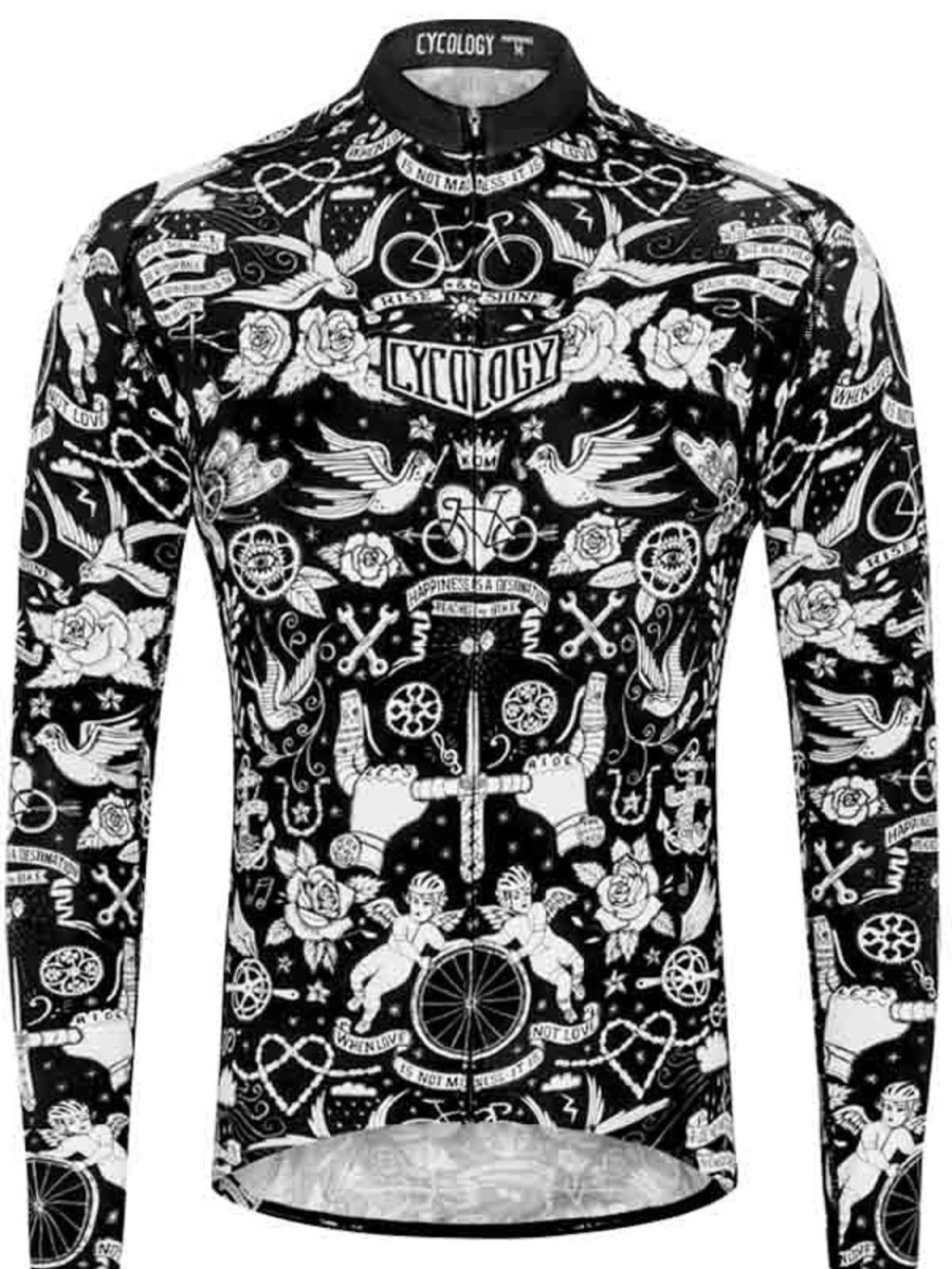 Men Cycology Clothing Long Sleeve Summer Jerseys | Velo Tattoo Lightweight Long Sleeve Summer Jersey